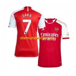 Camisola Arsenal Saka 7 Homem Equipamento Primeiro 2023-2024 Manga Curta